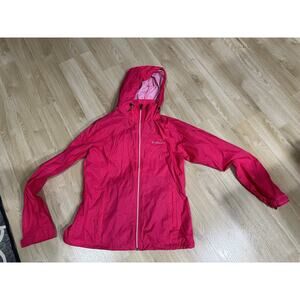 Columbia Women's Size Medium Pink Hooded Full Zip Lightweight Tech Jacket